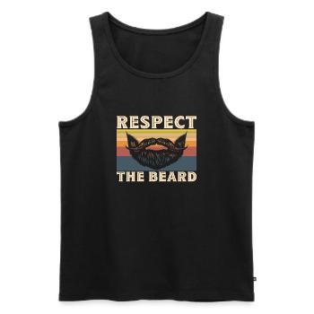 Respect the Beard - Männer Premium Bio Tank Top - Schwarz - Vorne - Michal (187cm)