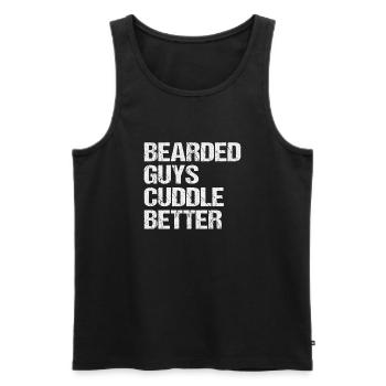 Bearded Guys Cuddle better - Männer Premium Bio Tank Top - Schwarz - Vorne - AI Model Male 178 light (178cm)