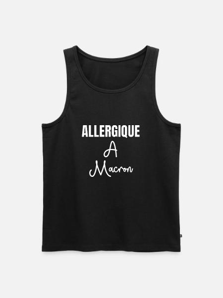 Allergique à Macron - Débardeur bio Premium Homme - noir