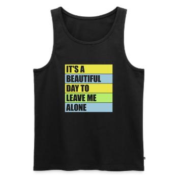 leave me alone day - Men's Premium Organic Tank Top - black - Front - AI Model Male 178 light (178cm)
