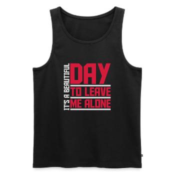 leave me alone day - Men's Premium Organic Tank Top - black - Front - Michal (187cm)