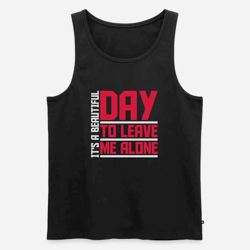 leave me alone day - Männer Premium Bio Tank Top - Schwarz