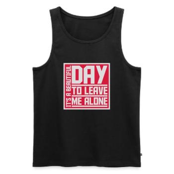 leave me alone day - Men's Premium Organic Tank Top - black - Front - AI Model Male 178 light (178cm)