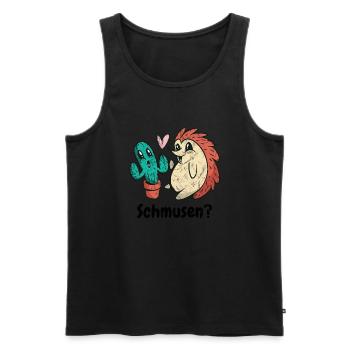 Kaktus zum Schmusen- Lustiger süßer Kaktus - Männer Premium Bio Tank Top - Schwarz - Vorne - Michal (187cm)