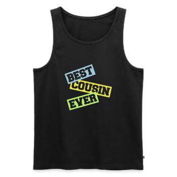 best cousin ever quote - Men's Premium Organic Tank Top - black - Front - Michal (187cm)