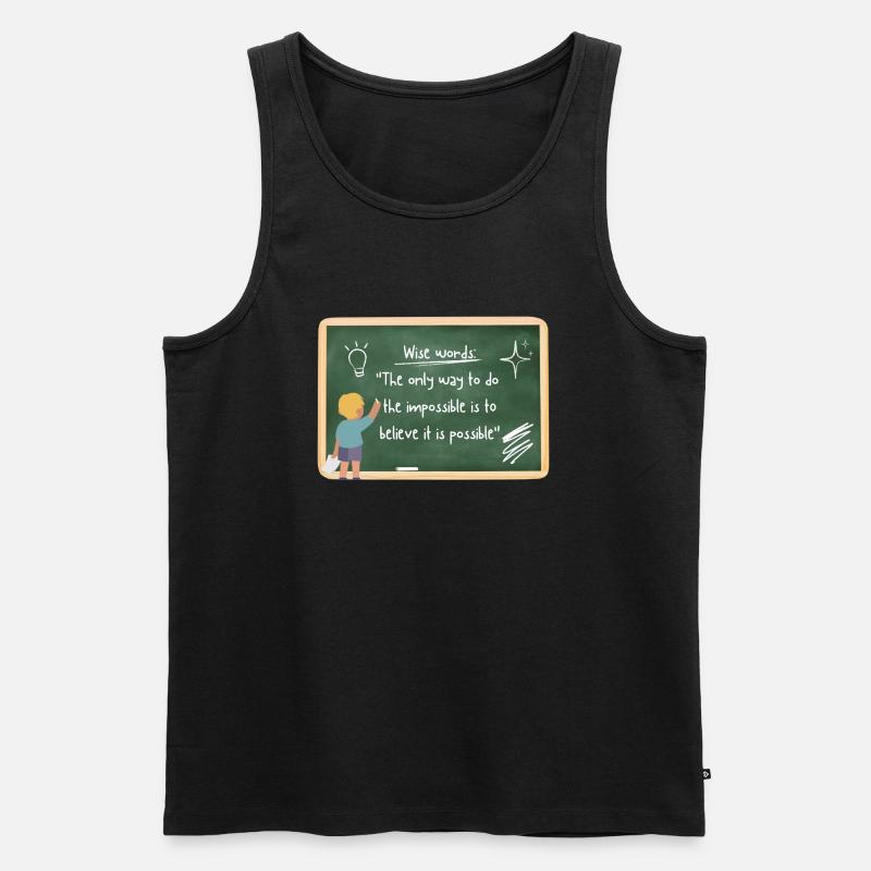 KLUGER SPRUCH - Männer Premium Bio Tank Top - Schwarz