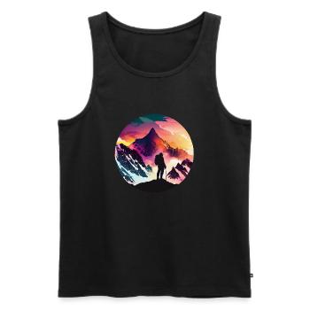 Hiking with a stunning view - Männer Premium Bio Tank Top - Schwarz - Vorne - Michal (187cm)