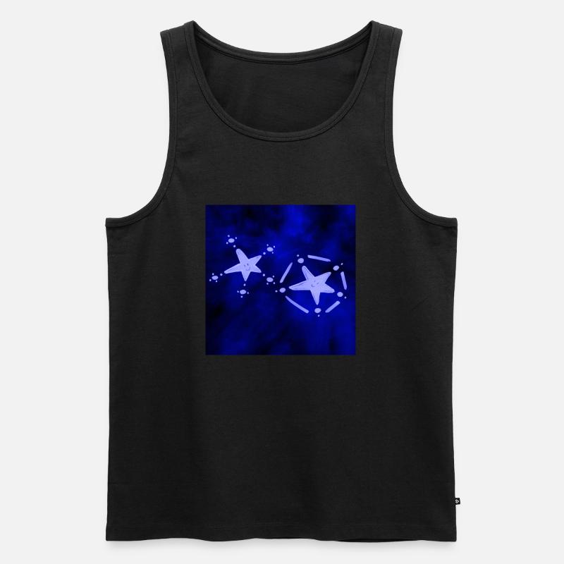 2 BLAUE STERNE - Männer Premium Bio Tank Top - Schwarz