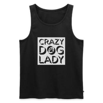 crazy dog lady Zitat - Männer Premium Bio Tank Top - Schwarz - Vorne - Michal (187cm)