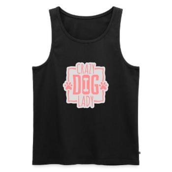 crazy dog lady Zitat - Männer Premium Bio Tank Top - Schwarz - Vorne - Michal (187cm)