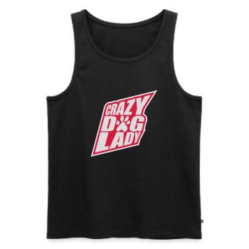 crazy dog lady Zitat - Männer Premium Bio Tank Top - Schwarz - Vorne - Michal (187cm)