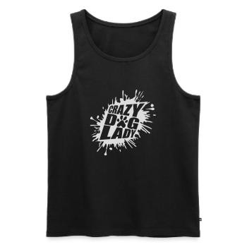 crazy dog lady Zitat - Männer Premium Bio Tank Top - Schwarz - Vorne - Michal (187cm)