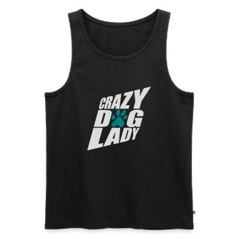 crazy dog lady Zitat - Männer Premium Bio Tank Top - Schwarz - Vorne - Michal (187cm)