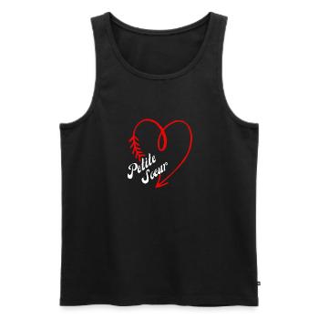 petite sœur cœur - Débardeur bio Premium Homme - noir - Devant - AI Model Male 178 light (178cm)