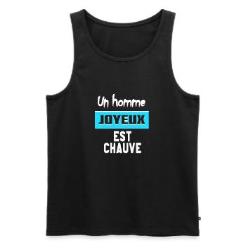 Idee cadeaux homme original , idee cadeaux homme - Débardeur bio Premium Homme - noir - Devant - Michal (187cm)