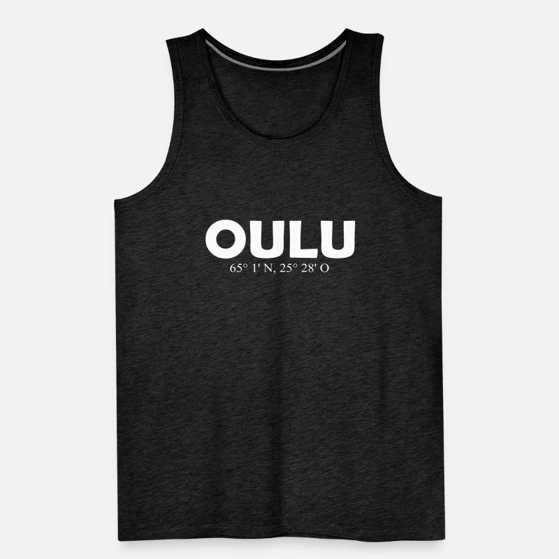Oulu - Finland - Coordinates - Longitude Latitude Men's Premium Organic Tank Top