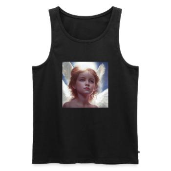 little girl angel 3 - Men's Premium Organic Tank Top - black - Front - AI Model Male 178 light (178cm)