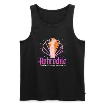 Déesse aphrodite de l’amour et de la beauté Design - Débardeur bio Premium Homme - noir - Devant - AI Model Male 178 light (178cm)