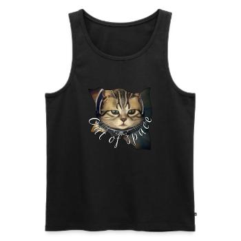 Space cat - Männer Premium Bio Tank Top - Schwarz - Vorne - AI Model Male 178 light (178cm)