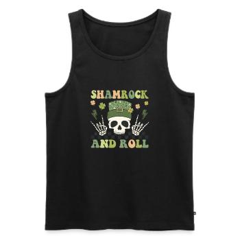 Shamrock and Roll - Männer Premium Bio Tank Top - Schwarz - Vorne - AI Model Male 178 light (178cm)