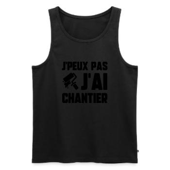 J’peux pas j’ai chantier - Débardeur bio Premium Homme - noir - Devant - AI Model Male 178 light (178cm)