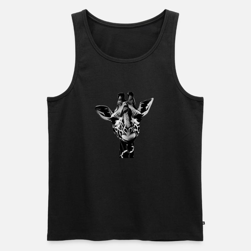 Giraffe S W - Männer Premium Bio Tank Top - Schwarz