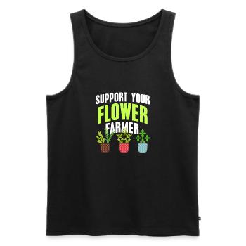 Support Your Flower Farmer Cool Retro Farming - Männer Premium Bio Tank Top - Schwarz - Vorne - AI Model Male 178 light (178cm)