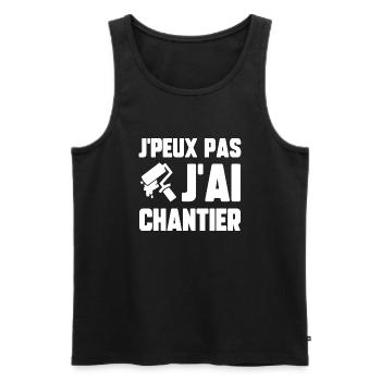 J’peux pas j’ai chantier - Débardeur bio Premium Homme - noir - Devant - Michal (187cm)