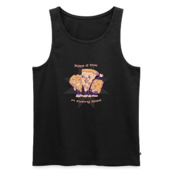 La pizza est l’amour dans chaque tranche Pizza au fromage mignon - Débardeur bio Premium Homme - noir - Devant - AI Model Male 178 light (178cm)