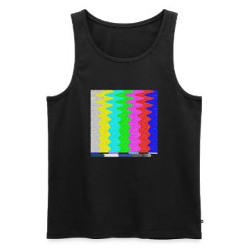 SMPTE color bars | TV Color Test Bars | Stand by - Men's Premium Organic Tank Top - black - Front - AI Model Male 178 light (178cm)