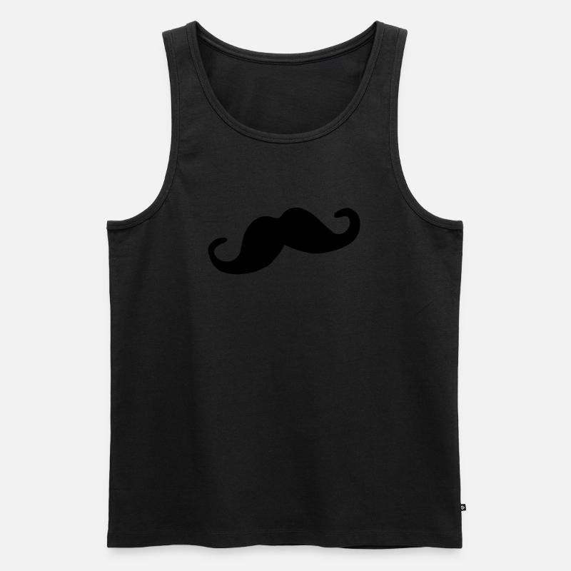 Schnurrbart - Männer Premium Bio Tank Top - Schwarz