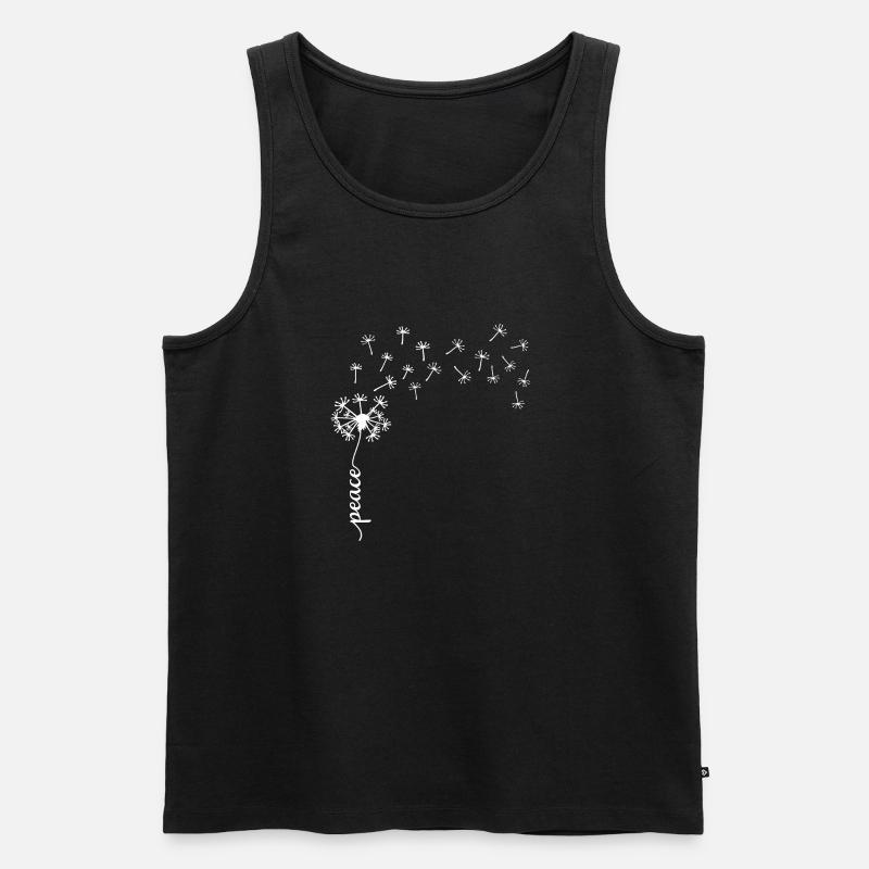 Peace Dandelion Design - Männer Premium Bio Tank Top - Schwarz