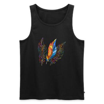 Feder - Männer Premium Bio Tank Top - Schwarz - Vorne - Michal (187cm)