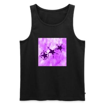 3 STERNE LÄCHELNDER FLIEDER - Männer Premium Bio Tank Top - Schwarz - Vorne - AI Model Male 178 light (178cm)
