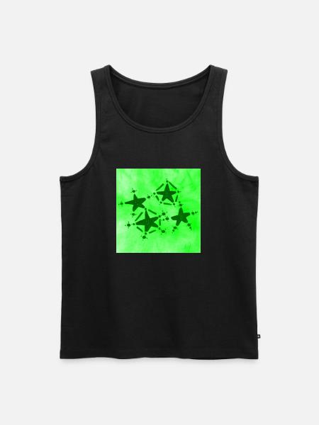 4 STARS SMILING GREEN - Men's Premium Organic Tank Top - black