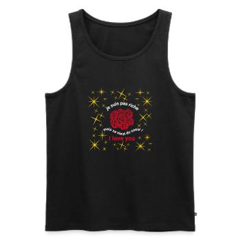 rose st valentin - Débardeur bio Premium Homme - noir - Devant - AI Model Male 178 light (178cm)