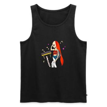 Fille de la musique - Débardeur bio Premium Homme - noir - Devant - Michal (187cm)