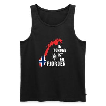 im Norden ist gut Fjorden 2 - Männer Premium Bio Tank Top - Schwarz - Vorne - Michal (187cm)