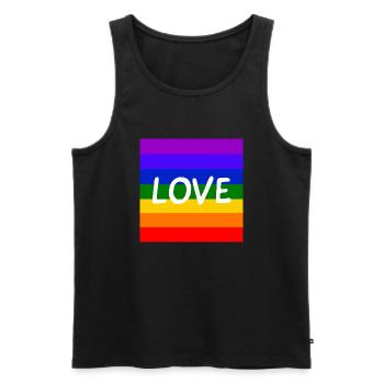 Love Rainbow - Men's Premium Organic Tank Top - black - Front - AI Model Male 178 light (178cm)