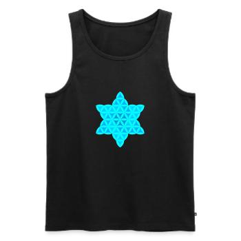 Sacred Star - Star of Life 02/Inv/Blue, - Men's Premium Organic Tank Top - black - Front - Michal (187cm)