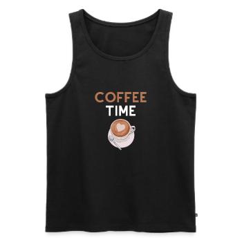 Coffee Time - Men's Premium Organic Tank Top - black - Front - AI Model Male 178 light (178cm)