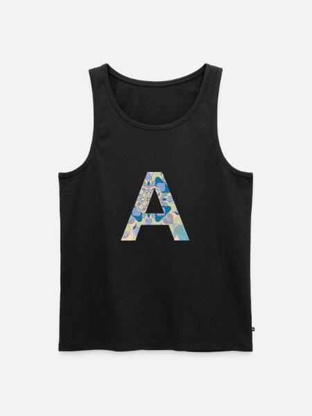 Letter A in mandala - Men's Premium Organic Tank Top - black