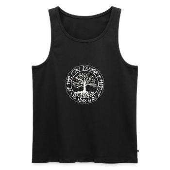 Yggdrasil Tree of Life Viking Norse - Men's Premium Organic Tank Top - black - Front - Michal (187cm)