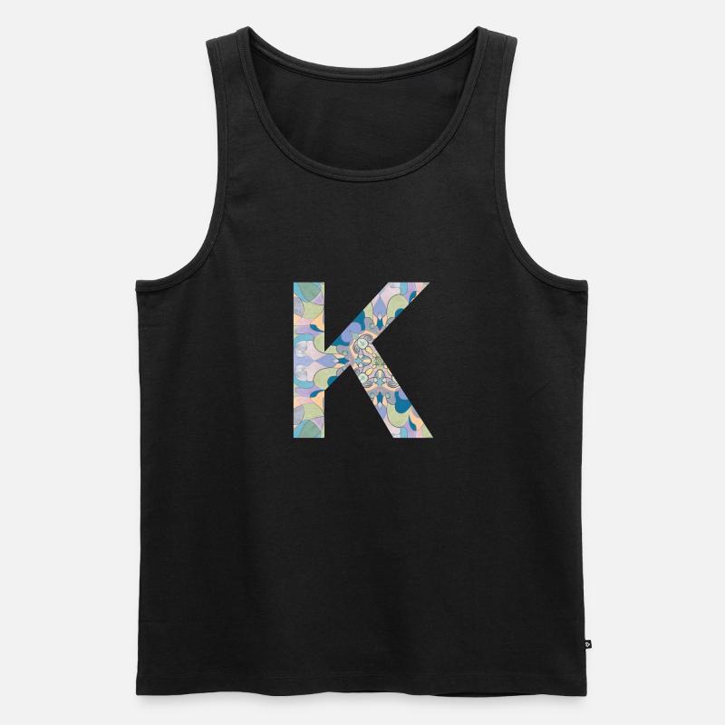 Buchstabe K im Mandala - Männer Premium Bio Tank Top - Schwarz