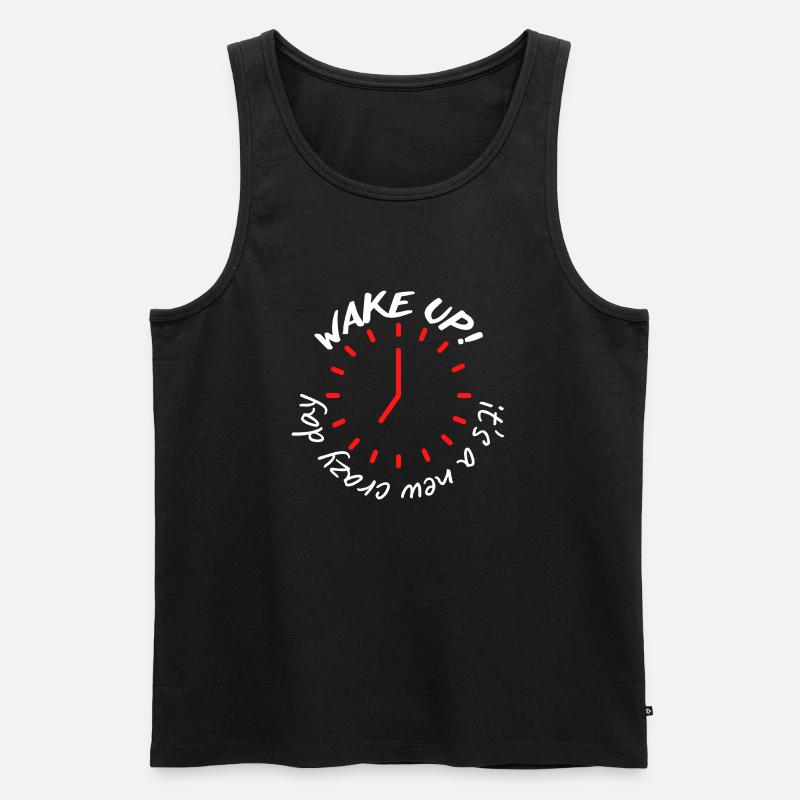 Wach auf - Männer Premium Bio Tank Top - Schwarz