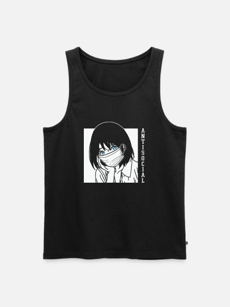 Antisozialer Stil Anime - Männer Premium Bio Tank Top - Schwarz