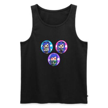 3 filles Funneh - Débardeur bio Premium Homme - noir - Devant - AI Model Male 178 light (178cm)