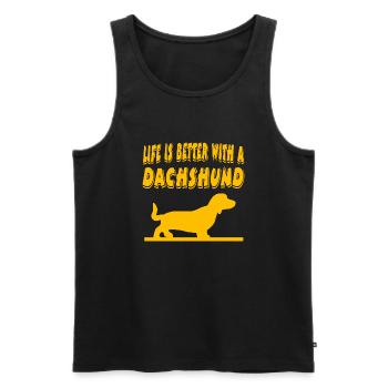 Dackel - Männer Premium Bio Tank Top - Schwarz - Vorne - AI Model Male 178 light (178cm)