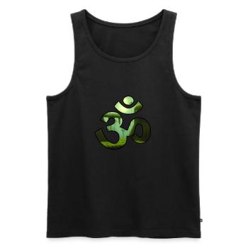 JUNGLE OM - Männer Premium Bio Tank Top - Schwarz - Vorne - Michal (187cm)