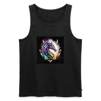 dragon mystique - Débardeur bio Premium Homme - noir - Devant - AI Model Male 178 light (178cm)